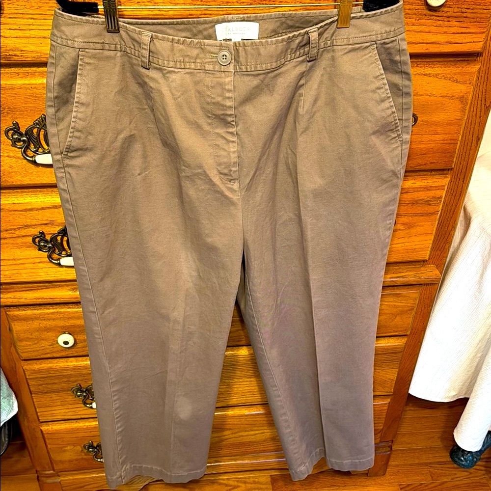 TALBOTS Light Brown Ankle Twill Pants 16W